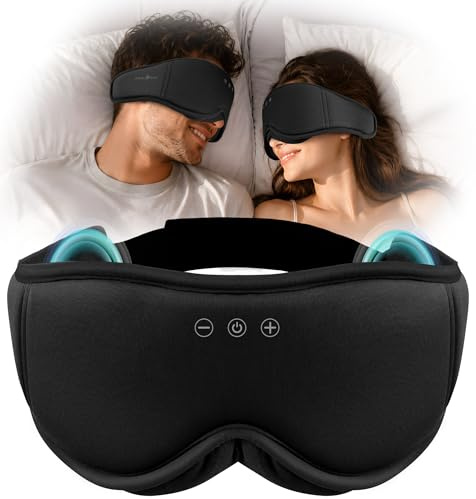 MUSICOZY Sleep Mask Headphones | 100% Blackout 3D Organic Bamboo Cotton Eye Mask for Travel & Restful Sleep,Shift Work | Bluetooth 5.4 Sleep Headphones Cool Gadgets Gift for Side/Hot/Light Sleepers