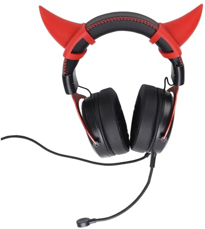 Plyisty Gaming Headset Wired, 50MM Driver PC RGB Luminous Noise Reduction Over Ear Headphones with Adjustable Mic Durable (Black Red)