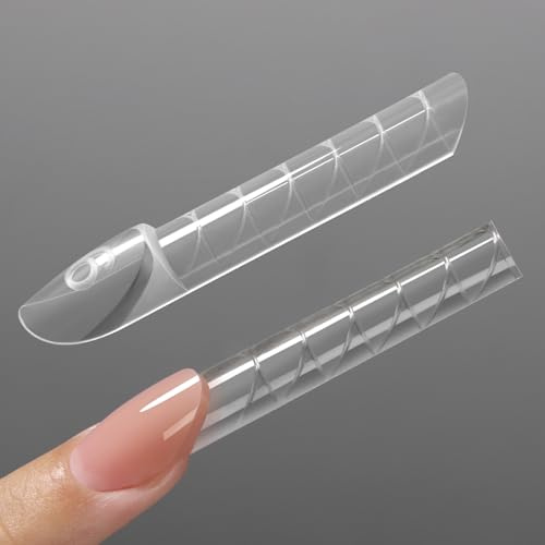 YOKEFELLOW - Set di 240 stampi per unghie trasparenti, per nail art salone (W558-Almond)