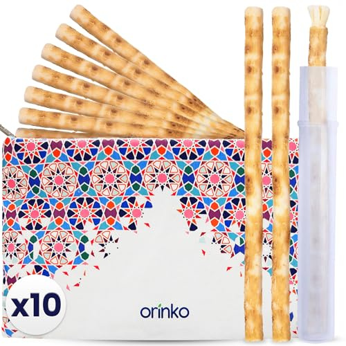 ORINKO 10 bastoncini Siwak + 1 fodera protettiva + 1 sacchetto di trasporto in cotone – spazzolino da denti naturale ecologico e vegano – cura della bocca tradizionale e sbiancamento dentale