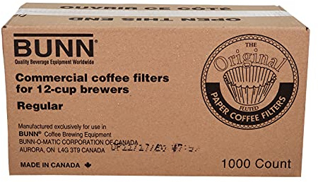 BUNN 12-Cup Commercial Coffee Filters, 1000 Count (Pack of 1), 20115.0000