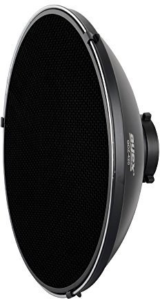 ayex Beauty Dish Lichtformer 42cm Silber für Studioblitze mit Bowensbajonett Inkl. Wabenvorsatz & Diffusor