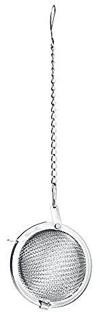 Excelsa Tea Time Infusore Palla con Catena, 4.0 cm, Acciaio, Argento
