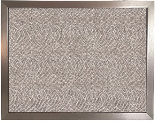 Plain Cushioned Bean Bag Lap Trays, Pale Grey Leather Look Lap Tray with Printed Top for Eating and Lap Desk Use (Crock 97 Silver)