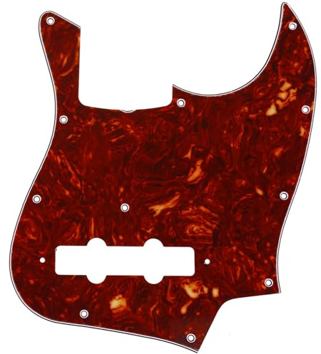 Musiclily Pro 11 Fori Battipenna J Basso Pickguard per or JPN Fender Japan Jazz Bass 4 Corde, 4 strati Vintage Tortoise
