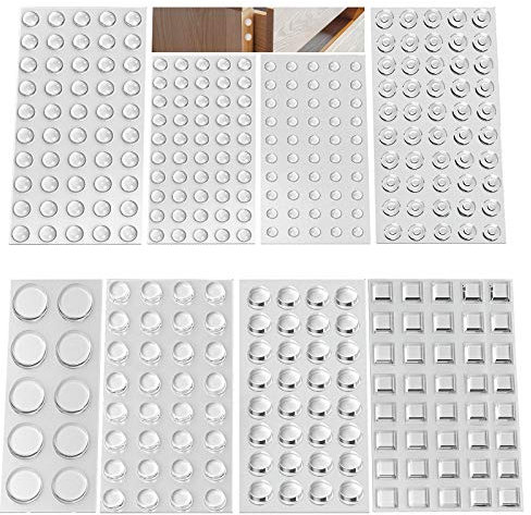 kkpai Gummifüße Selbstklebend, 346 Stück Gumminoppen für glasplatten Gummipuffer Selbstklebend Türpuffer Transparent Anschlagpuffer, Sound & Impact Dämpfung für Türen, Schränke,Tastatur(8 Größen)