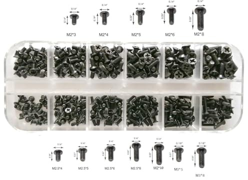Easycargo 240pcs 12 Sizes Laptop Screws Kit, Notebook Computer Replacement Screws Assortment Kit,M2 M2.5 M3, for Lenovo Toshiba Gateway Samsung HP IBM Dell Sony Acer Asus SSD Hard Disk SATA SSD M.2