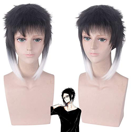 Parrucca per oggetti di scena abbinati modellazione di Bungou randagio cane Akutagawa Ryunosuke basette allungata graduale chiusura viso Cosplay parrucca