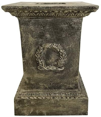 L'Héritier Du Temps Socle Colonne Pilier pour Vasque Jardinière Décoration Extérieure Intérieure de Château en Fonte Patinée Verte 44x44x63cm