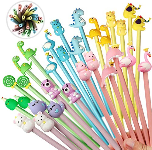 yuechen 30 Bleistifte Kinder Mitgebsel, Schule HB Stifte Set,Cute Tier Bleistifte kappen,Mitgebsel Kindergeburtstag Gastgeschenke Geschenke