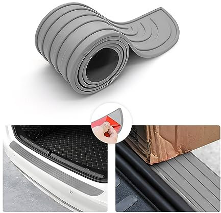 CGEAMDY Protezione Paraurti Posteriore Auto, Protettore del Bagagliaio in Gomma, Resistente ai Graffi e Antiscivolo, Adatto Alla Maggior Parte Degli Accessori Esterni Dell'Auto (Grigio/101x8.5CM)