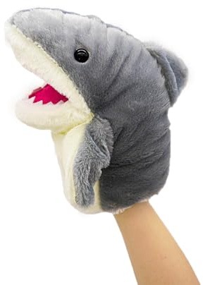 lilizzhoumax Jouets en Peluche Requin Marionnette à Main Simulation Jouet en Peluche Requin Poupée Réaliste, Jeu de rôle Mignon, Jouets éducatifs interactifs pour Enfants, Jouets Animaux