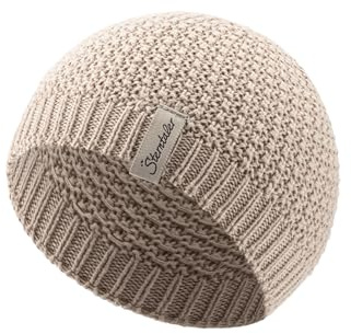 Sterntaler GOTS Strickmütze Waffel - Babymütze aus Baumwolle (Bio) - anschmiegsame Unisex Beanie Mütze mit Waffelstrickmuster - Baby und Kinder Übergangsmütze, beige, Größe 35