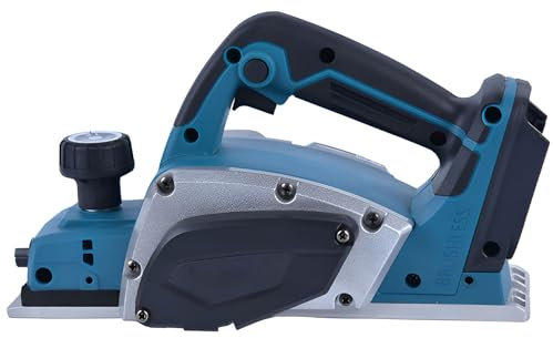 Akku-Hobel kompatibel mit Makita 18V-Akku (82mm, ohne Akku/ohne Ladegerät), 20.000 U/min, Bürstenloser Moto, Elektrischer Hobel für Die Holzbearbeitung, Blau