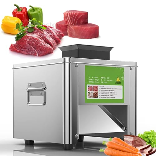 Fablestoryem Commercial Meat Cutting Machine, 330Lbs/H 850W Meat Shredding Machine,Electric Meat Cutter, Stainless Steel Restaurant Food Cutter, for Kitchen Supermarket Lamb Beef Chicken,21MM