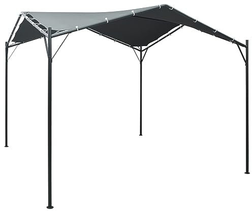 Gecheer Gazebo Padiglione Tenda Tettoia 3x3 m Acciaio Antracite,Gazebo da Esterno,Parasole,Gazebo Pergola con Telo,Padiglione da Giardino,Tenda per Feste,Gazebo per Barbecue,A47962