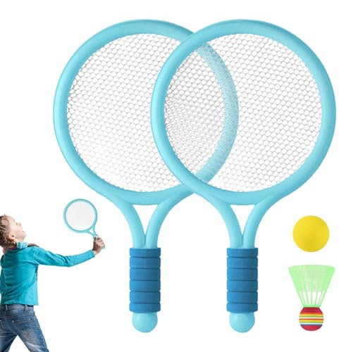 Gdnhovfnxe Kinder-Spielzeug-Badminton,Kinder-Badminton-Set - Rutschfester Badmintonschläger für Kinder | Mit Federball und Tennisball, Zwei Spieler, Sportspielzeug für die Familie