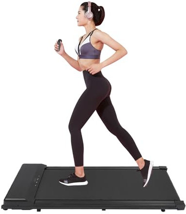 Bärbart löpband, 124 x 51 cm elektriska löpband, upp till 109,77 kg lastkapacitet med LED-skärm, struktur treadmill promenaddyna för hemmakontor