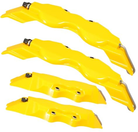 Mobestech 2 Sets Brake Caliper Covers for Front and Rear Wheel Hub Caliper Covers Car in Yellow for Hub