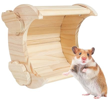 Casa de Chinchilla de Madera - Refugio Estable en Forma de Luna, Refugio Estable para Animales pequeños, de Descanso, hábitat portátil para Mascotas | Accesorios fiables para hámsters, Conejos