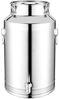Tanque De Almacenamiento - Tambor De Hermético De Acero Inoxidable Con Grifo | Tapa De Contenedor De Metal Engrosada De 5,9,14L | Cubo De Leche De Cocina - Tarro De Despensa De Harina De Vino D