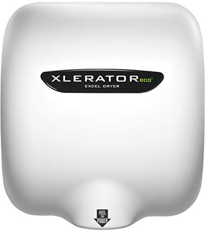 XLERATOR eco XL-BW-ECO Hand Dryer, Excel Dryer, No Heat, White Thermoset Resin (BMC) Cover, Automatic Sensor, Surface Mounted, LEED Credits, GreenSpec Listed, Commercial Hand Dryer, 500 Watts