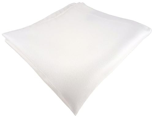 TigerTie Designer Einstecktuch handrolliert in weiss einfarbig Uni