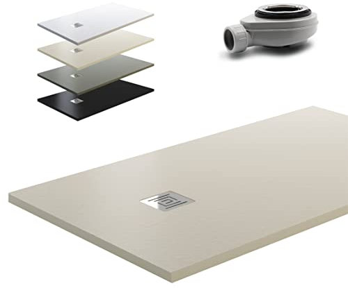 GME - Plato de ducha Ardesia (140 x 80 cm), color beige