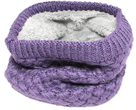 Sciarpa invernale per bambini e ragazze foderata in pile Infinity Loop sciarpa scaldacollo, Viola, Taglia unica
