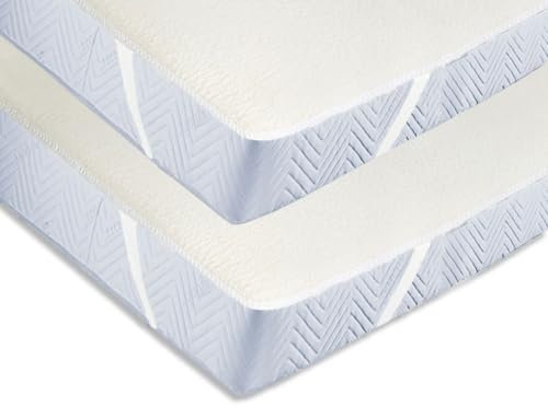 ZOLLNER 2er Set Matratzenschoner - Topper mit praktischen Eckgummis - für Allergiker geeignet – Baumwolle - waschbar bis 95°C - 90x200 cm - Hotelqualität