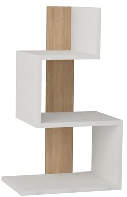 Woody Fashion Beistelltisch | 100% Melamin beschichtet | 18mm | 42x72x30 cm | Eiche weiß