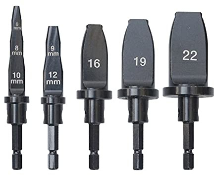 Ticfox 5 pezzi di rame per forare i tubi di rame Set di punte per cacciavite Set di punte per cacciavite Espansore per tubi in alluminio(American Standard-Black Standard)
