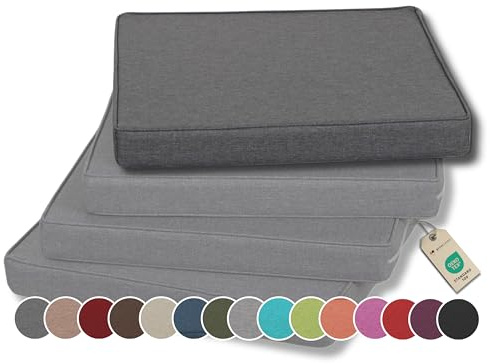 Gutekissen® Stuhlkissen Polsterauflage Auflage für Stühle/Bänke für Haus und Garten Sitzauflage Gartenkissen Sitzkissen viele Farben FK5 (45x45, Anthrazit, 1)