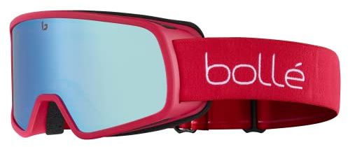 Bollé - Nevada Jr, Carmine Red Matte, Azure Cat 2, Small, Snow Goggles, Unisex, Children, 6+