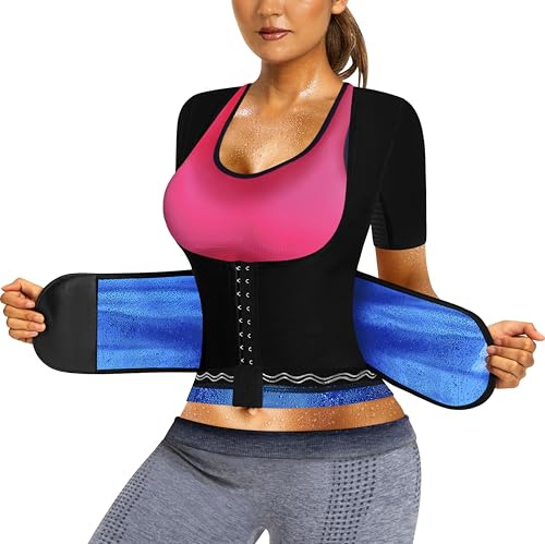 QZSH Women Sauna Suit Sweat Shirt Heat Trapping Workout(6017-01-L)