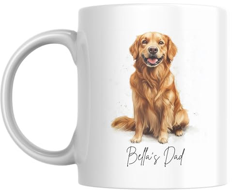 Golden Retriever Gift Mug - Goldern Retriever Dog Mum Mug - Dog Dad Mug - Personalised Gifts for Golden Retriever Owners - Golden Retriever Sketch Dog Mug - Golden Retriever Mum Gifts (Design 3)