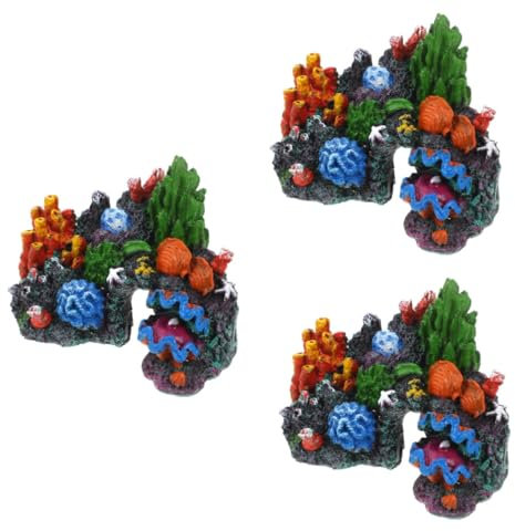 Sosoport Lot De 3 Accessoires pour Aquarium Décorations De Récifs Coralliens Grands Ornements en pour Environnement Aquatique