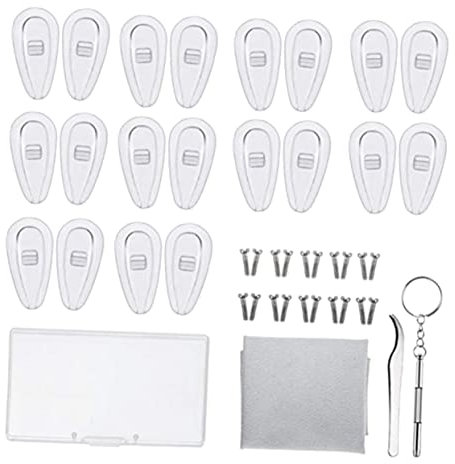 Beavorty Brillen Reparaturset Mit Nasenpads Nasenstöpsel Schraubendreher Und Pinzette Rutschfeste Brillen Zubehör Für Sonnenbrillen Und Brillen Eyewear Accessories