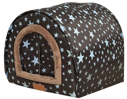 Caseta de interior para perros con puerta – Acogedor para perros, refugio cómodo para mascotas | Nicho de invierno para perros con puerta de tela flexible, interior suave