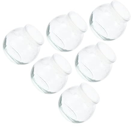 SOLUSTRE 6pcs Assorted Yogurt and Pudding Bottles Food-grade Containers Lids for Parties and Restaurants Smooth Finish and Easy to Clean