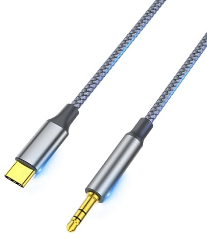 elzle Cavo da USB C a 3,5mm Jack 1,2m,Cavo da AUX a USB C,Cavo Jack USB C Audio Cavo Nylon Compatibile,con Samsung Galaxy S21 S20,Ultra Note 20,iPad Pro,Huawei,Per audio per auto,altoparlanti e cuffie