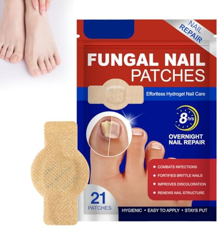 Teegxddy 21 Pezzi Fungal nail Patches,Trattamento Antifungino per Unghie, Utilizzati per Riparare lo Scolorimento e i Danni all, Unisex