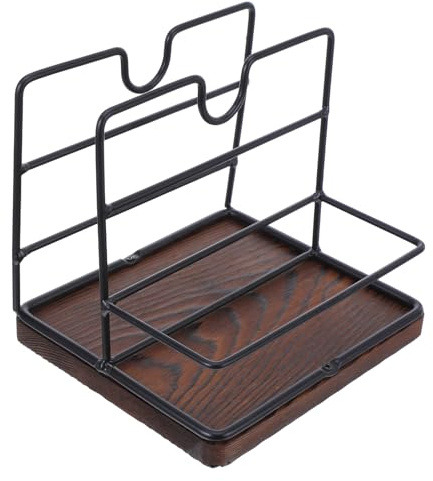HOOTNEE Porte-Serviettes de Table en Bois Couleur Brun Foncé Rangement Stable pour Serviettes en Papier Organiseur Décoratif Cuisine Salle à Manger et Bureau Accessoire Pratique pour