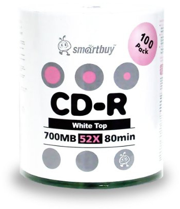 Smart Buy White Top CD-R 500 Pack 700mb 52x Blank Recordable Discs, 500 Disc, 500pk