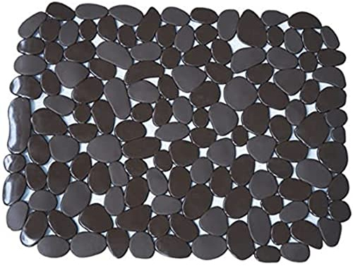 MSV Fond d'évier de cuisine en PVC GALET 40x31cm Marron