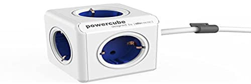 Allocacoc 1306BL/DEEXPC PowerCube Extended, 5X Steckdose und Verteiler, 230V Schuko weiß/blau 8718444085553