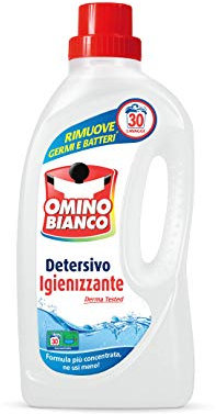 Omino Bianco - Detersivo Lavatrice Igienizzante Liquido, 30 Lavaggi, Igienizza i Capi e Rimuove Germi e Batteri, 1500 ml