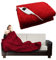 Electric Heated Throw Over Under Blanket Fleece Washable Polyester Warm Mattress (Red)