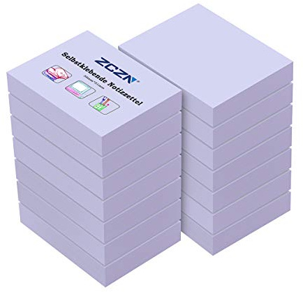 ZCZN Foglietti Adesivi Colorati Super Sticky Notes, 14 Pezzi, Viola
