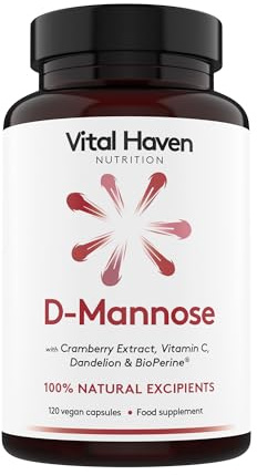 Vital Haven UTI/Bladder Supplement - D-Mannose + Cranberry Extract + Dandelion Root + Vitamin C - UK Made